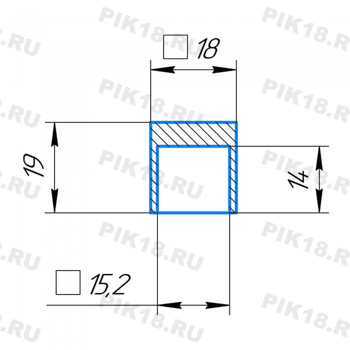 Заглушка для трубы 15x15мм