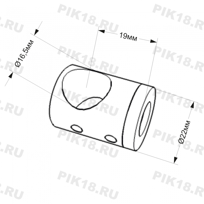 Крепление ригеля 16 мм к плоскости шлифованное