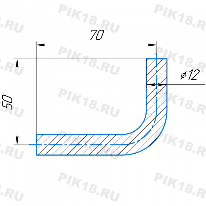 Боковое крепление поручня к стойке под сварку (размер 70x50мм)