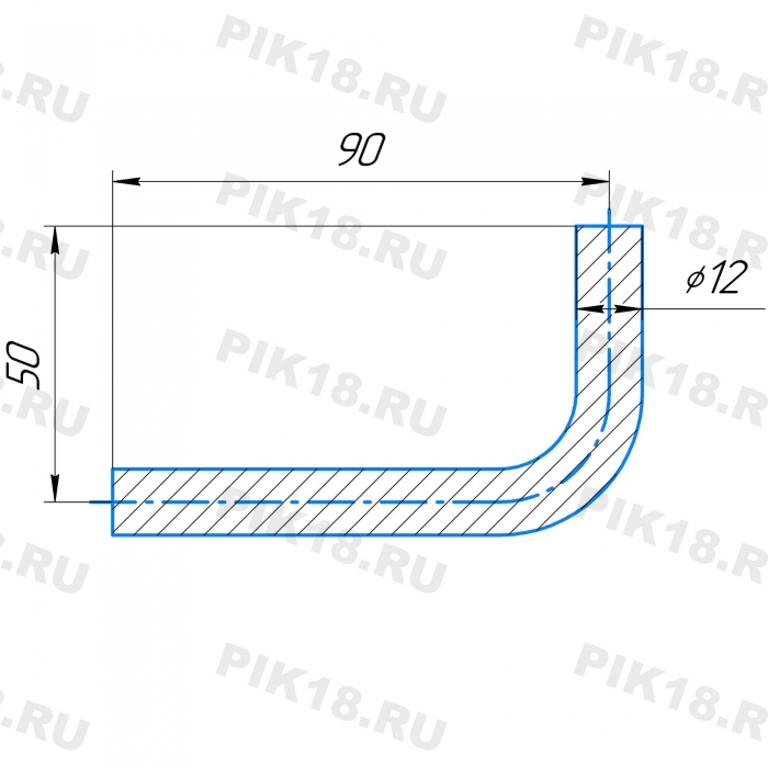 Боковое крепление поручня к стойке под сварку (размер 90x50мм)